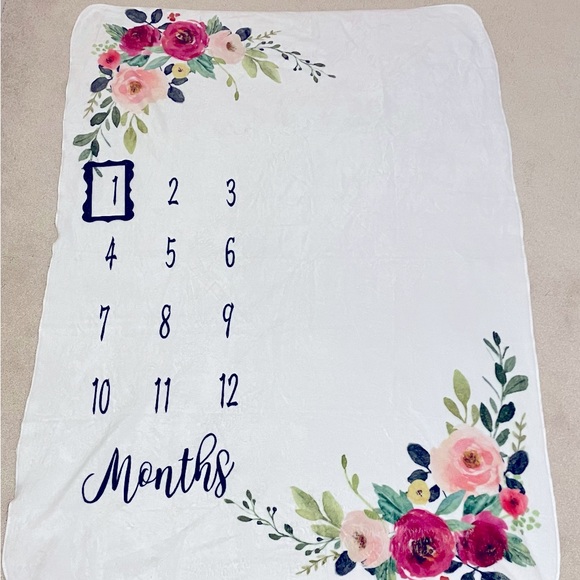 Floral Milestone Blanket - Picture 1 of 1